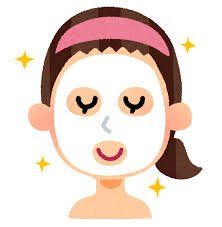 フェイスパックをした女性のイラスト