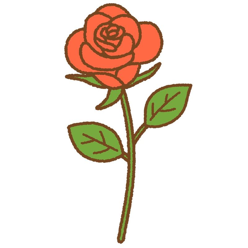赤いバラのイラスト