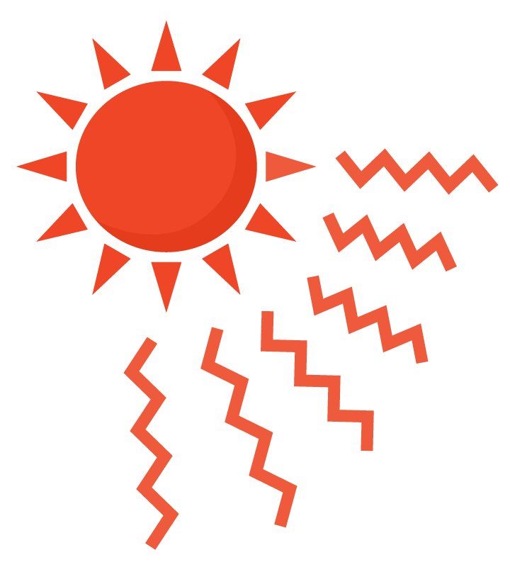 照りつける太陽のイラスト